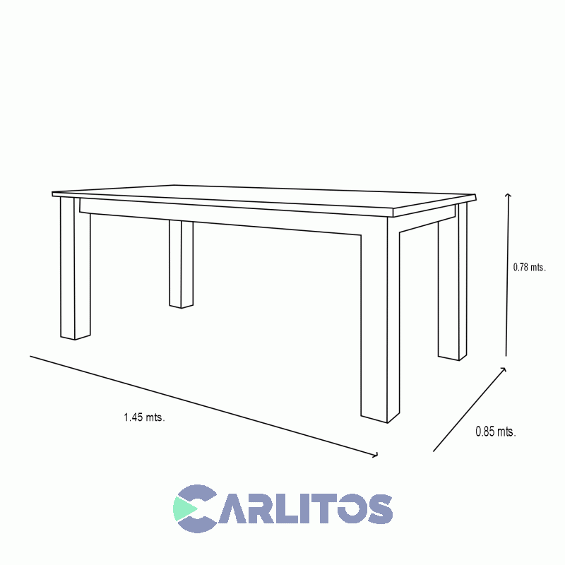 Mesa Rectangular Contemporánea 1.45 Mts Genoud Paraíso Roble