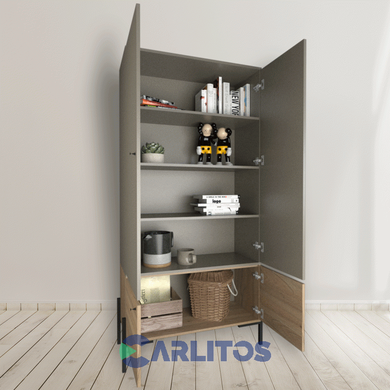 Módulo MetalWood 0.90 Mts Tables Gris y Olmo Finlandés