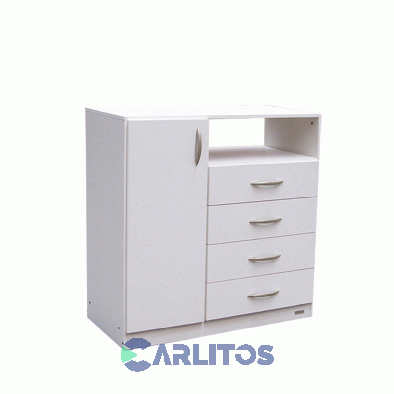 Chiffonier 1 Puerta 4 Cajones Platinum Blanco Veta