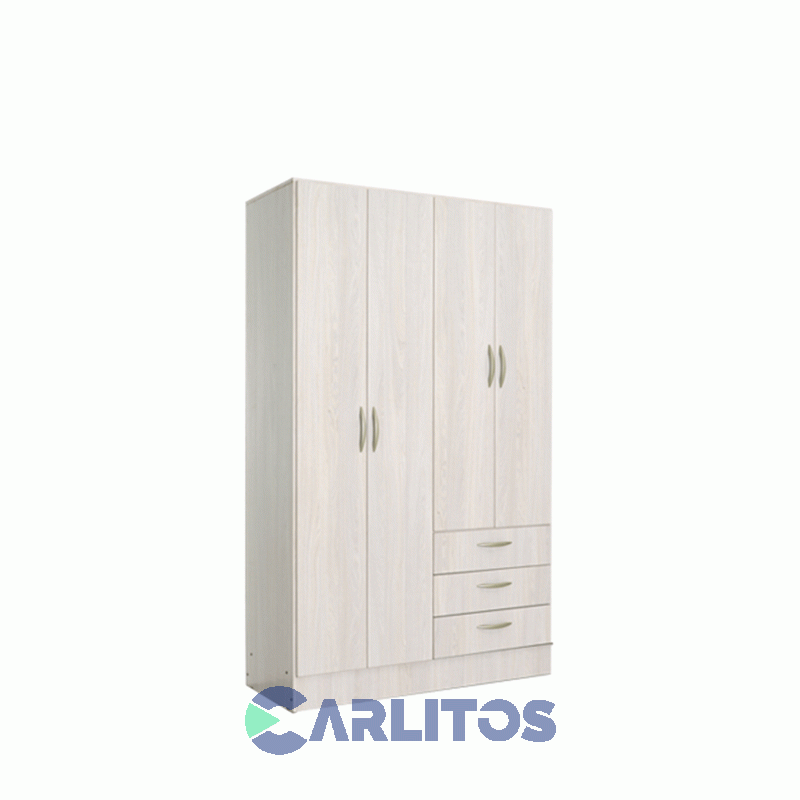 Placard 1.22 Mts 4 Puertas 3 Cajones Platinum Plus Gris Andino