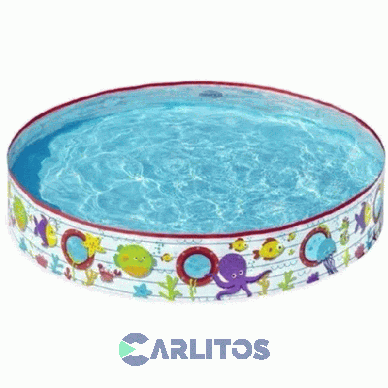 Pileta De Pvc Redonda Orcas Y Tiburon 1.52 X 0.25 Cm 435 Lts Bestway 55029