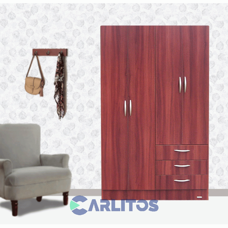 Placard 1.22 Mts 4 Puertas 3 Cajones Platinum Plus Cedro