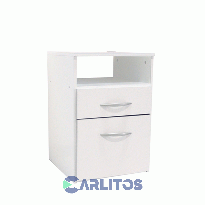 Mesa De Luz 1 Puerta 1 Cajón Platinum Blanco Veta