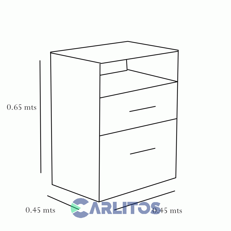 Mesa De Luz 1 Puerta 1 Cajón Platinum Tabaco