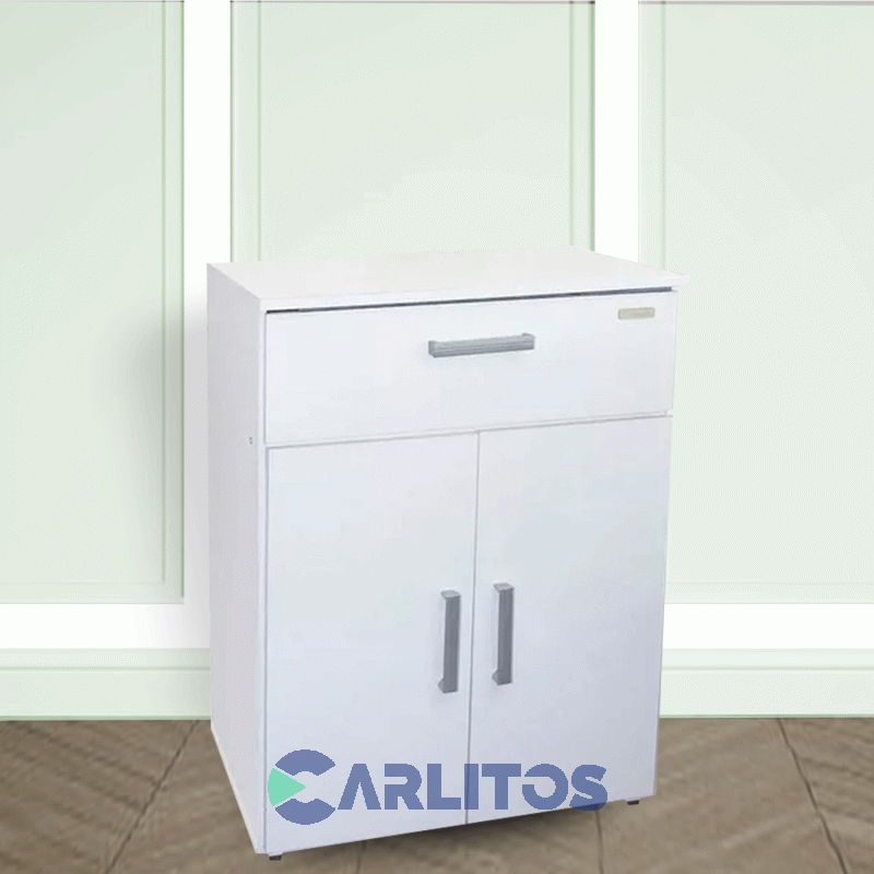 Gabinete Microondas 2 Puertas 1 Cajón Platinum Blanco