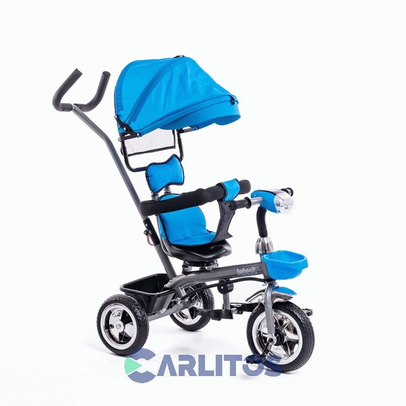 Triciclo Infantil Bebe Manija Direccional Capota Luz Musica