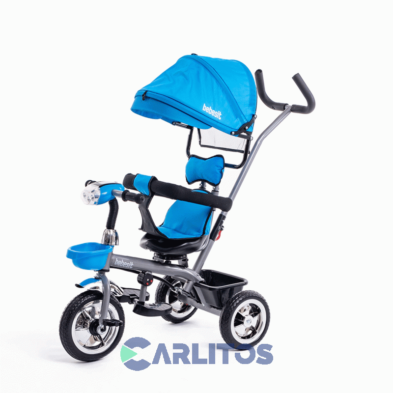 Triciclo Infantil Bebe Manija Direccional Capota Luz Musica