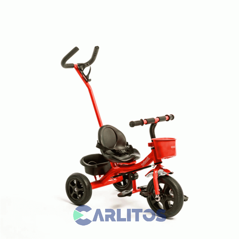 Triciclo Bebesit Con Barral De Acero Reforzado Rojo Sl-1701b