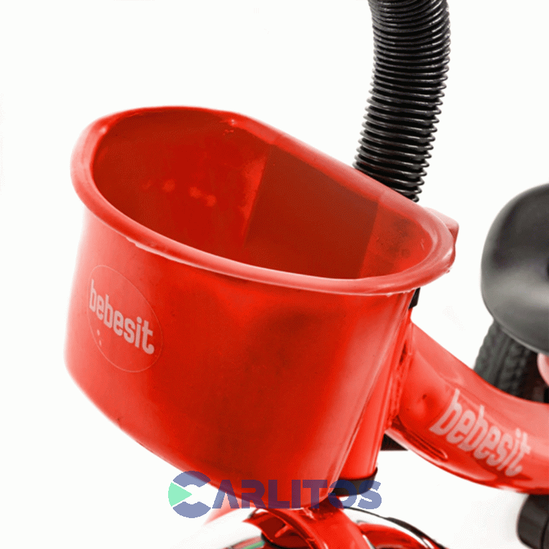 Triciclo Bebesit Con Barral De Acero Reforzado Rojo Sl-1701b