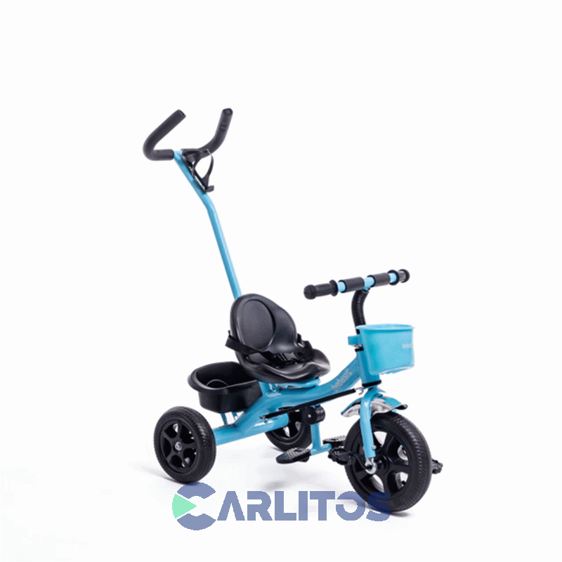 Triciclo Bebesit Con Barral De Acero Reforzado Azul Sl-1701c