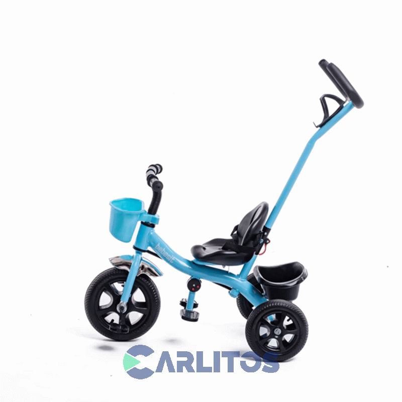 Triciclo Bebesit Con Barral De Acero Reforzado Azul Sl-1701c