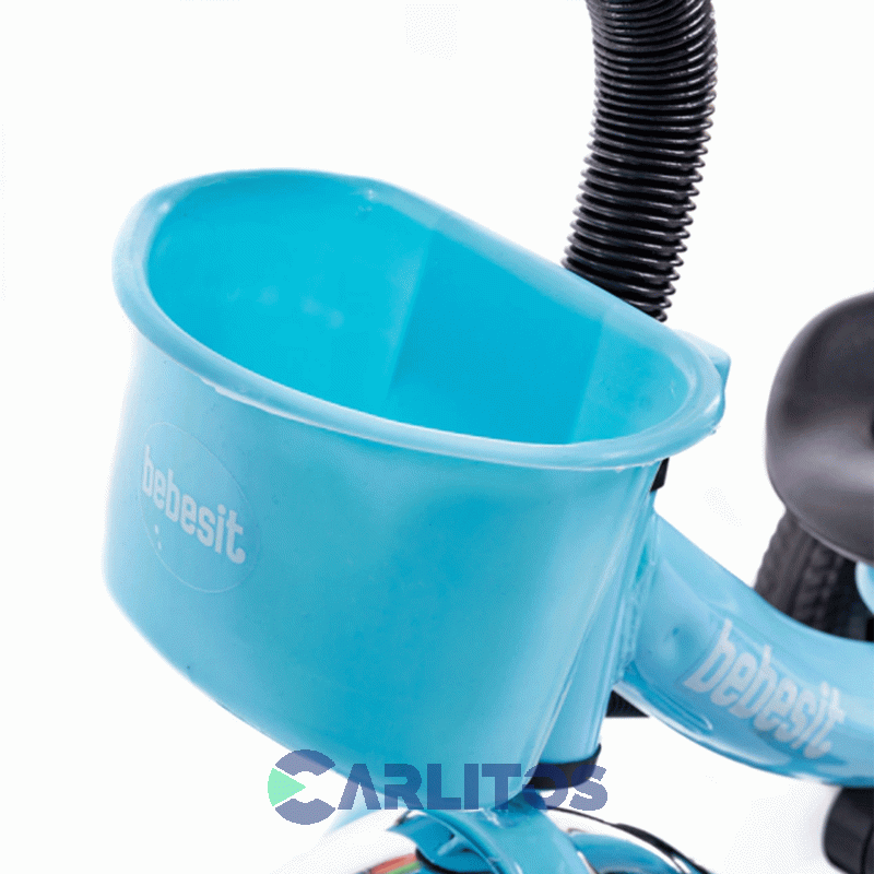 Triciclo Bebesit Con Barral De Acero Reforzado Azul Sl-1701c