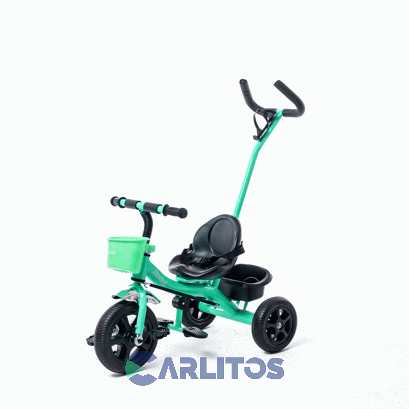 Triciclo Bebesit Con Barral De Acero Reforzado verde Sl-1701a