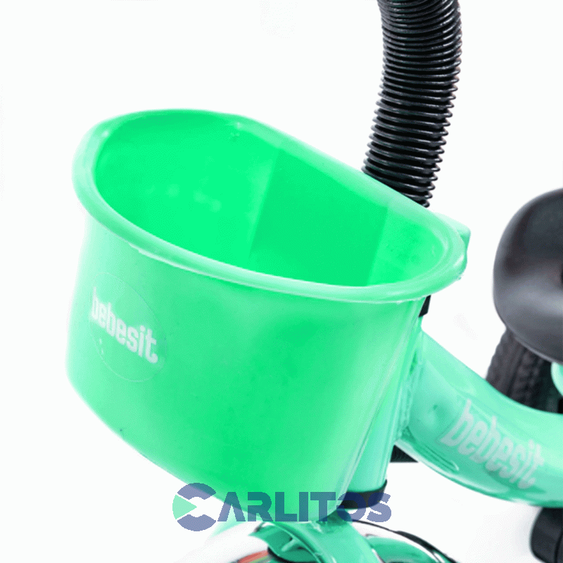 Triciclo Bebesit Con Barral De Acero Reforzado verde Sl-1701a