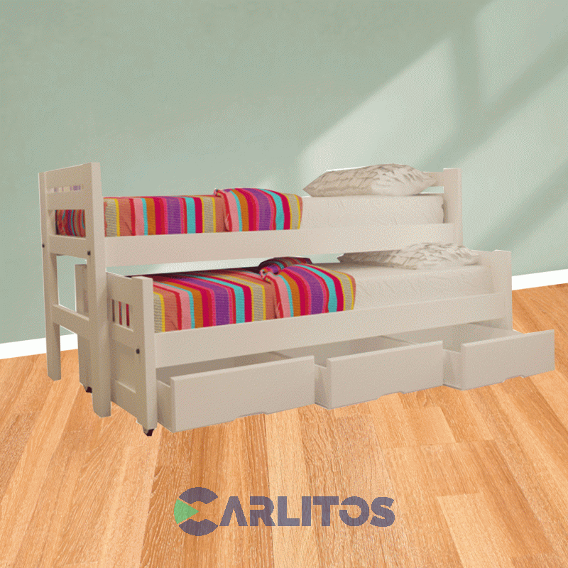 Cama Nido Con Cajonera Inmacol Blanco