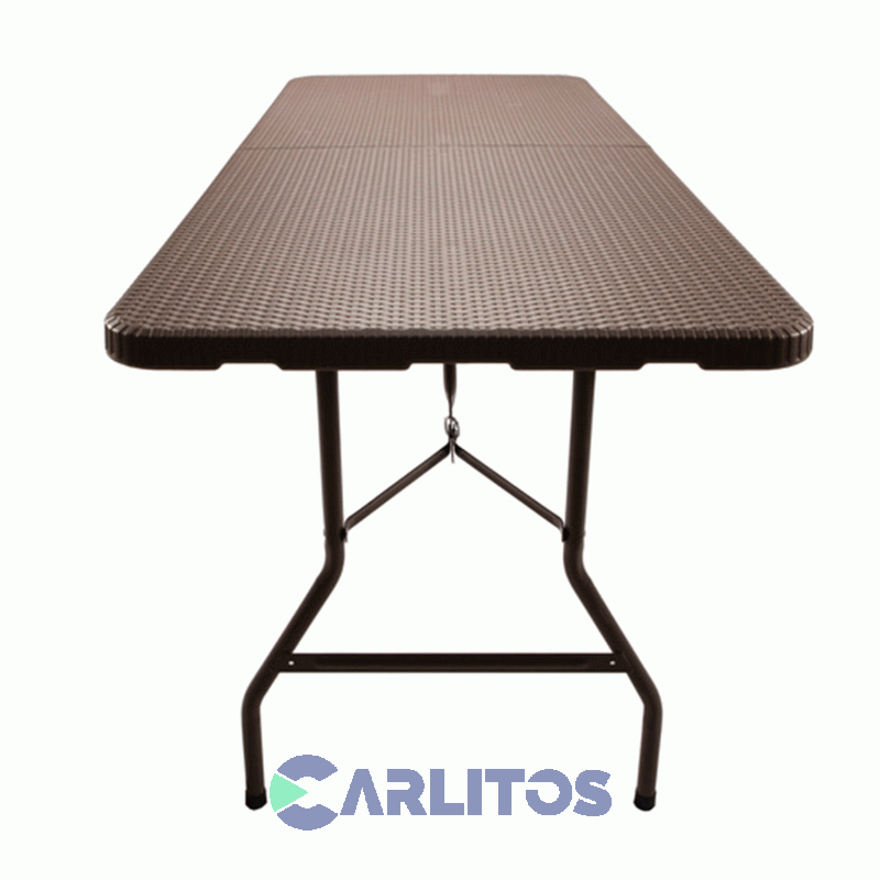 Mesa Plegable Multiuso Simil Ratan Con Estructura Acero 1.80 MTS