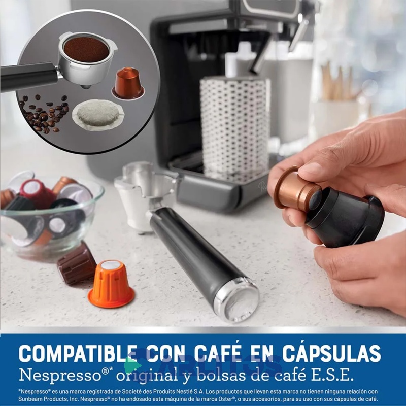 Cafetera Express Oster Digital Touch Negra 19 Bares BVSTEM6801M