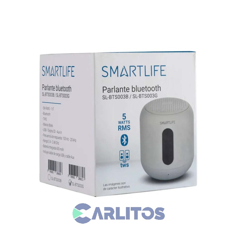 Parlante Smartlife Con Bluetooth 5 Watts SL-BTS003G Gris