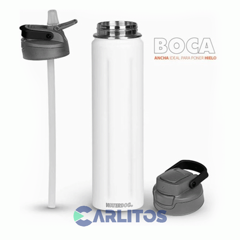 Botella De Acero Inoxidable Waterdog ACUA750WH Blanco