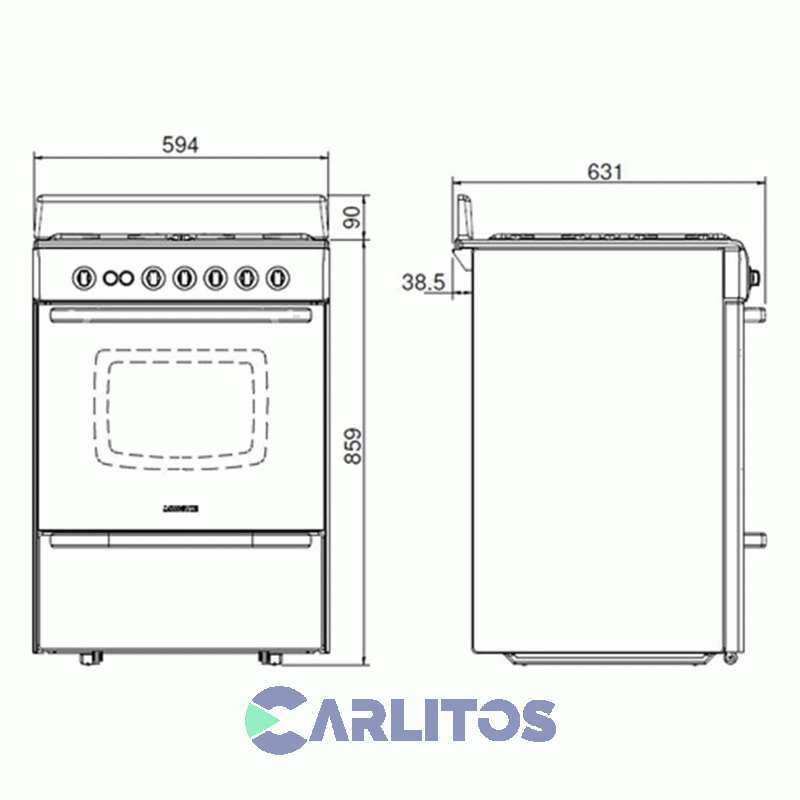 Cocina A Gas Longvie 60 Cm Blanca Multigas 13601BF