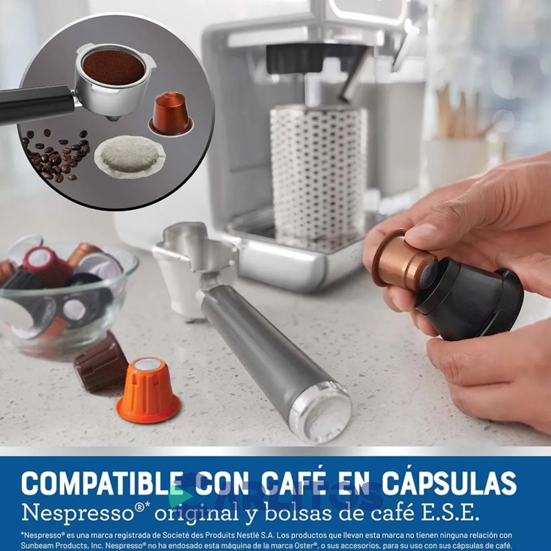 Cafetera Express Oster Digital Touch Blanca 19 Bares BVSTEM6801W