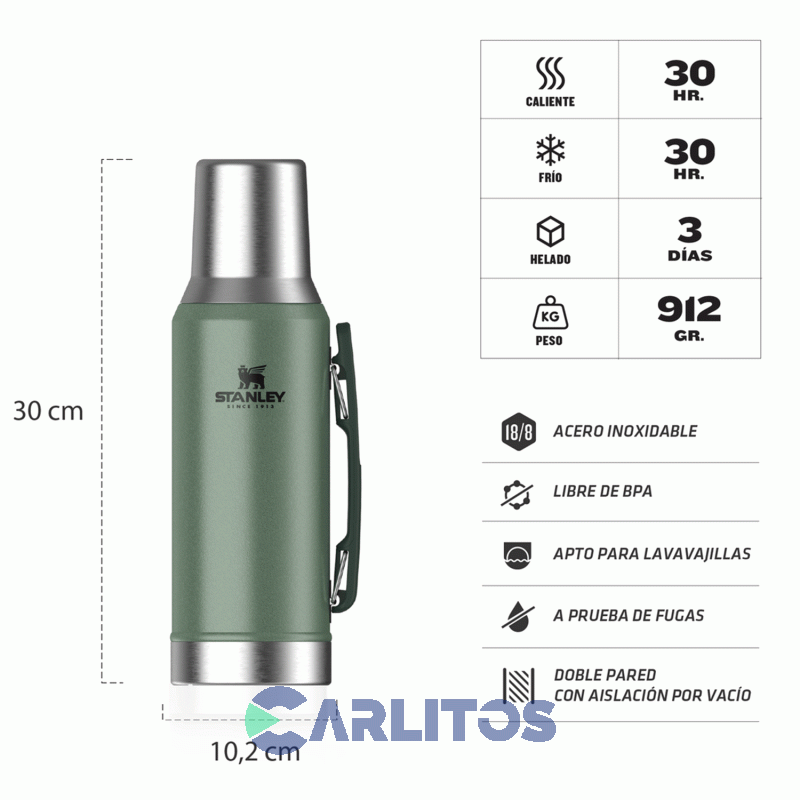 Termo De Mate Stanley Legendario System Classic 1.2 Litros Verde