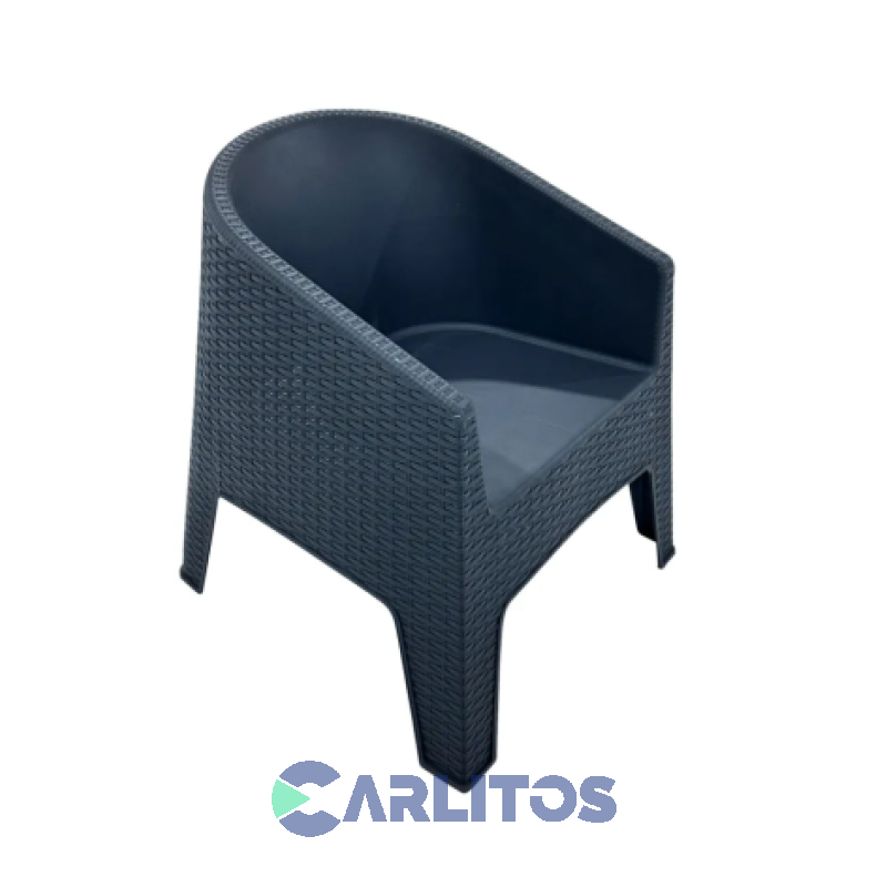 Combo x 4 Sillones Simil Ratan Oasis Grafito Nr Oasis gr