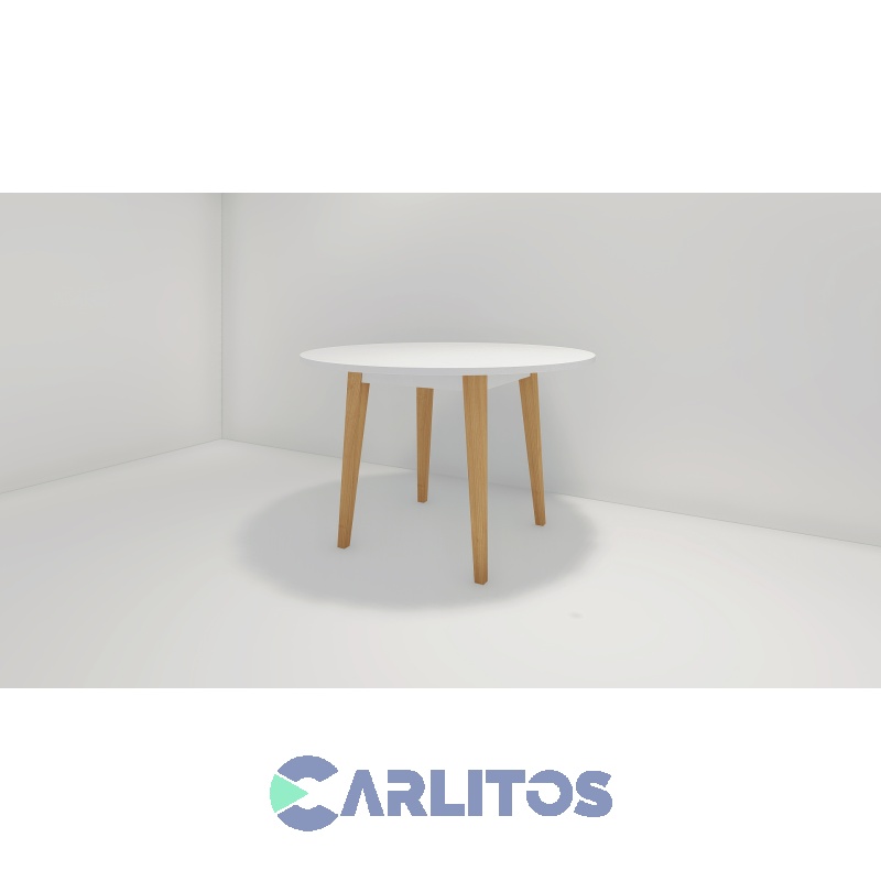 Mesa Redonda Norway 1.20 Mts Inmacol Miel y Blanco