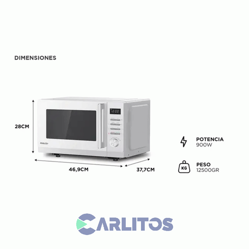 Microondas Digital Philco 23 Litros Blanco Mphdw23uap