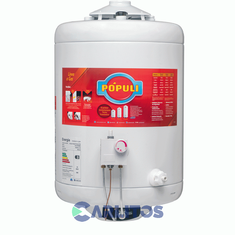 Termotanque A Gas Populi 45 Litros - C.Superior