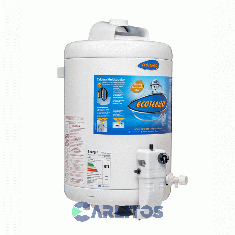 Termotanque A Gas Ecotermo Alta Recuperación 53 Litros Ep 53