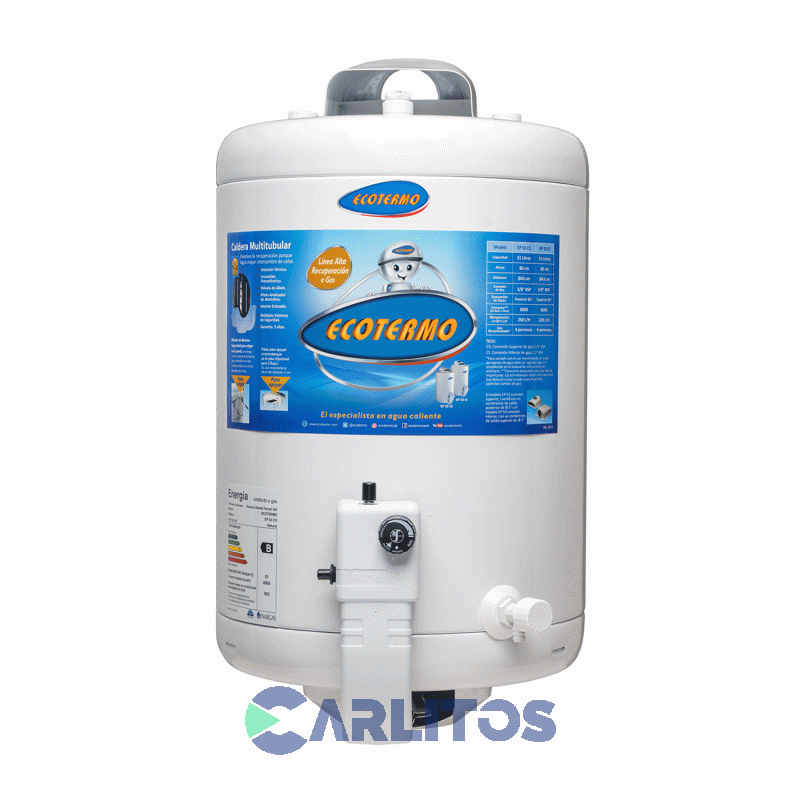Termotanque A Gas Ecotermo Alta Recuperación 53 Litros Ep 53