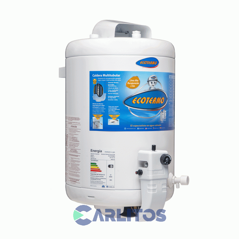 Termotanque A Gas Ecotermo Alta Recuperación 53 Litros Ep 53