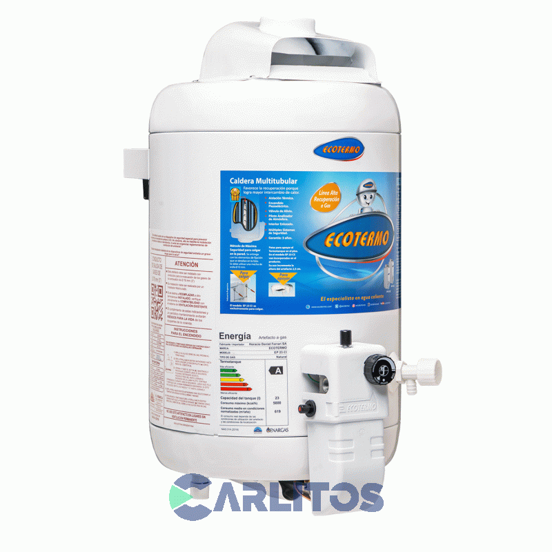 Termotanque A Gas Ecotermo Alta Recuperación 23 Litros Ep 23