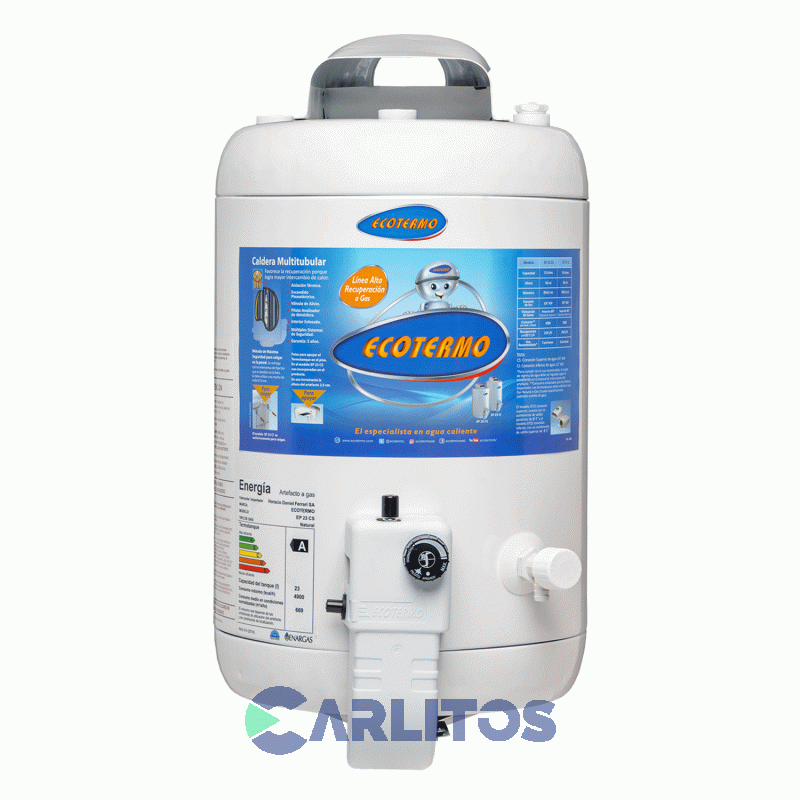 Termotanque A Gas Ecotermo Alta Recuperación 23 Litros Ep 23