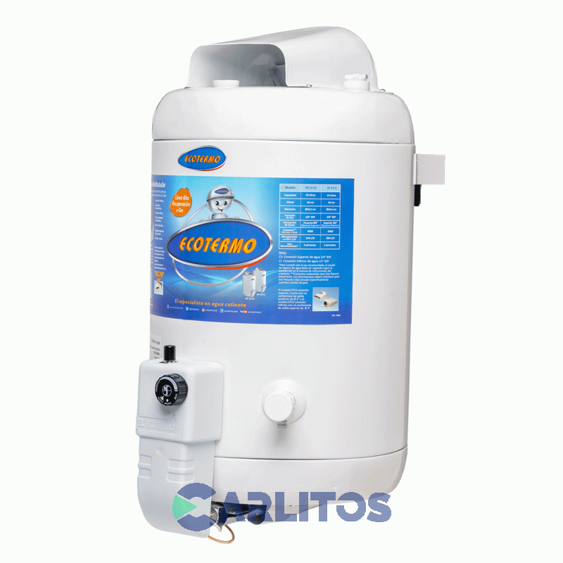 Termotanque A Gas Ecotermo Alta Recuperación 23 Litros Ep 23
