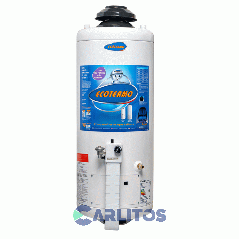 Termotanque A Gas Ecotermo Alta Potencia 60 Litros Gas Natural - C.Superior