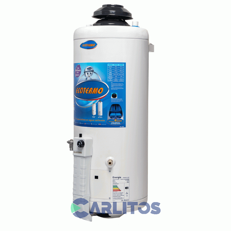 Termotanque A Gas Ecotermo Alta Potencia 60 Litros Gas Natural - C.Superior