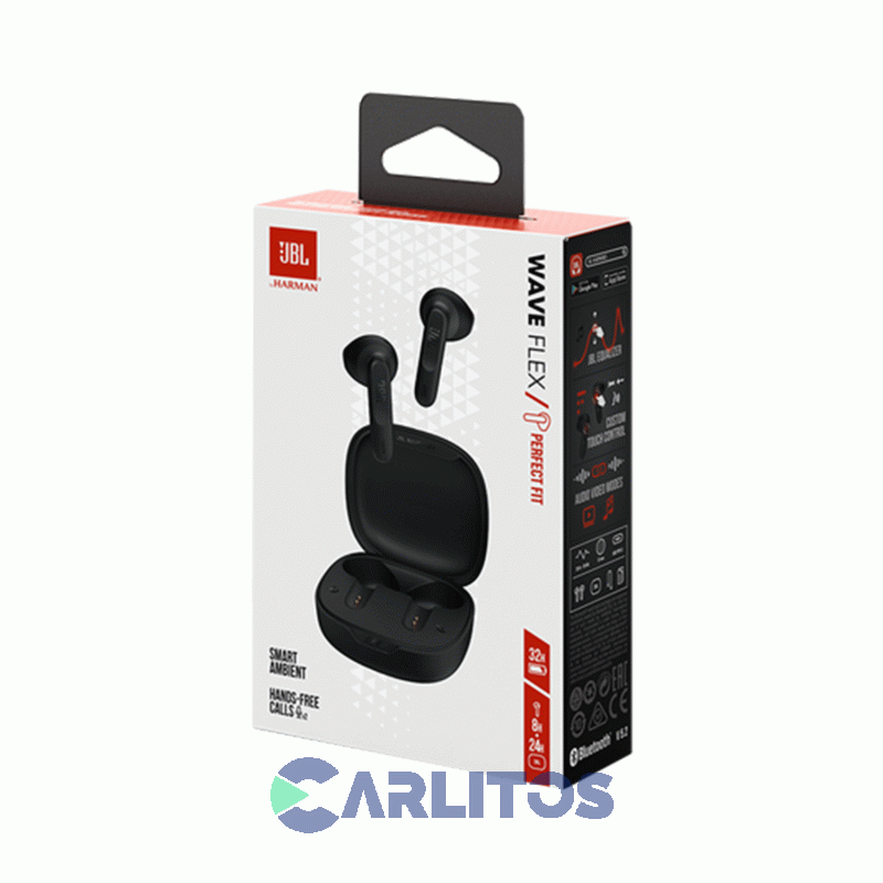 Auricular Con BluetoothJbl Wave Flex Jblwflexblkam -Negro