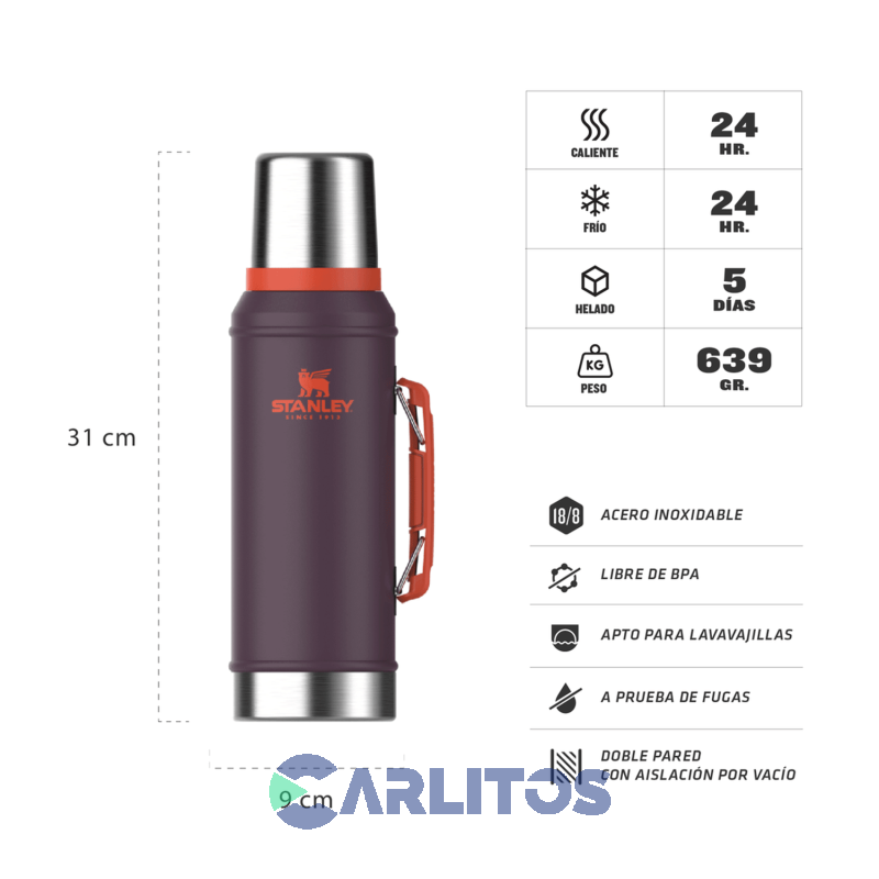 Termo De Mate StanleyLegendario Clasico 0.950 Litros Plum