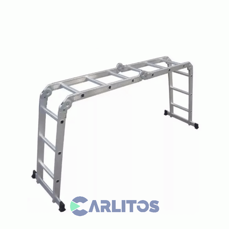 Escalera Multifuncion 4 X 3 Escalones Aluminio Garden Life Te1600