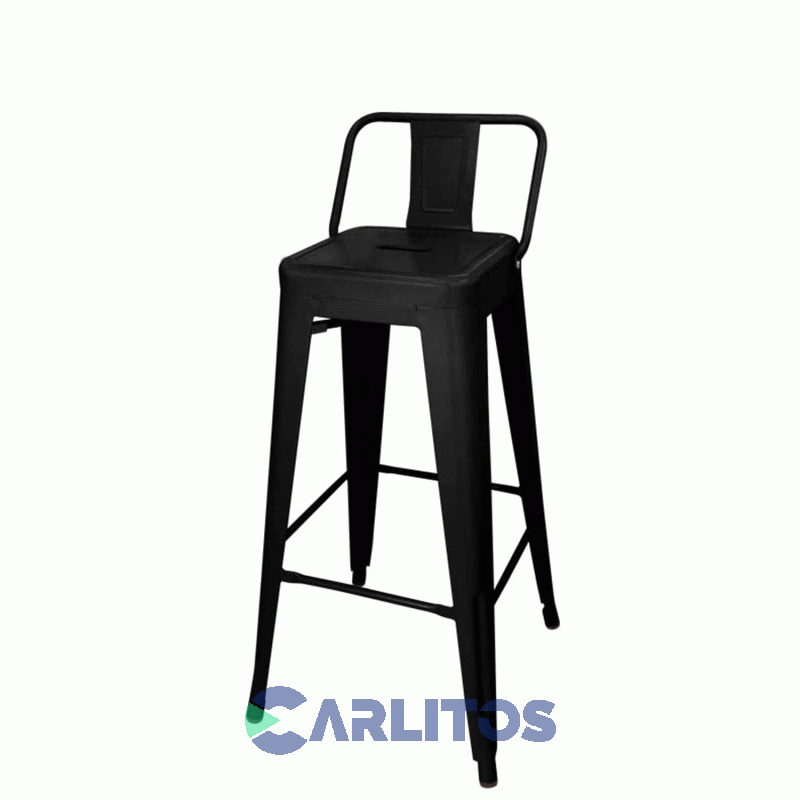 BANQUETA TOLIX ALTA CON RESPALDO 93 CM GARDEN LIFE TOLIX NEGRA FT580001
