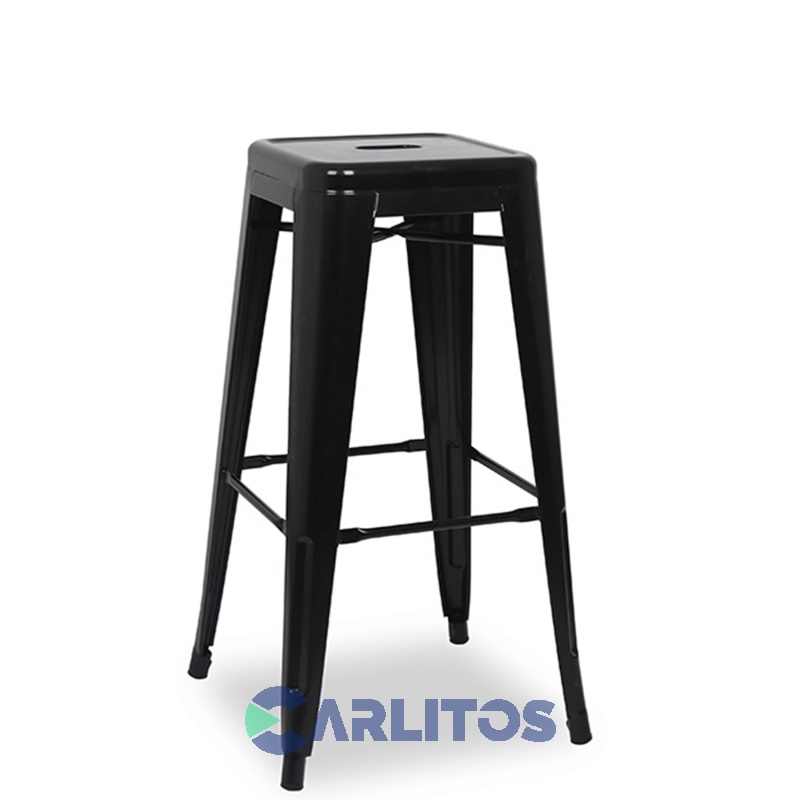 Banqueta Tolix Alta Acero Garden Life Negra Ft577501