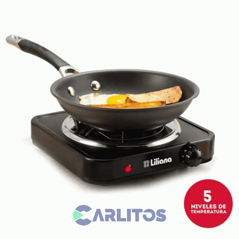 Anafe Portatil Electrico Liliana Negro 1100 Watts - 1 Hornalla AA911