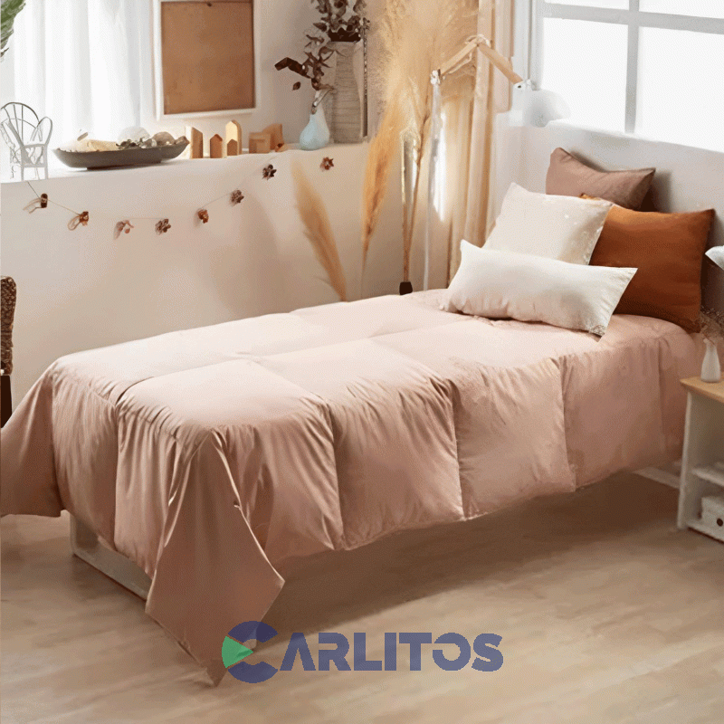 Acolchado Pluma Oro Casablanca Twin Size Rosa