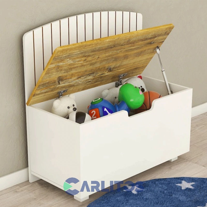 Baul Juguetero Linea Nordic La Esperanza Cod: N160 Atakama Y Laqueado Blanco