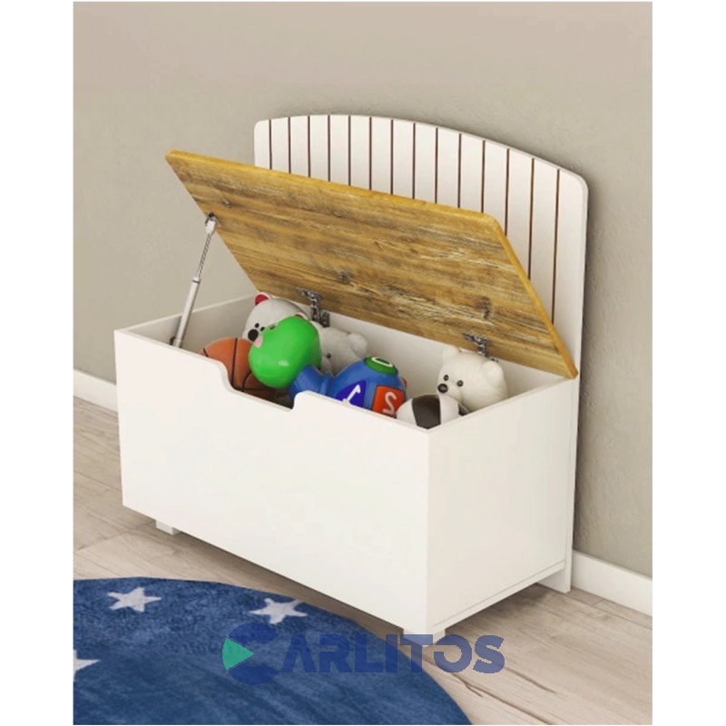 Baul Juguetero Linea Nordic La Esperanza Cod: N160 Atakama Y Laqueado Blanco