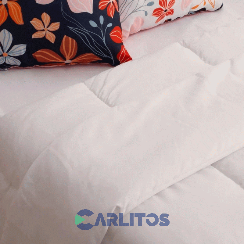 Acolchado Reversible Casablanca Blanco Oro 1 Y 1/2 Plaza.