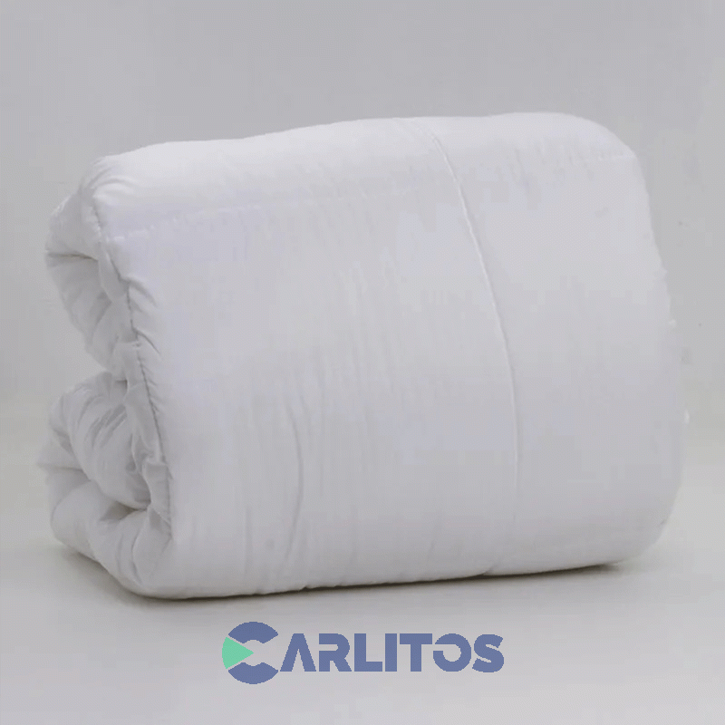 Acolchado Reversible Casablanca Blanco Oro 1 Y 1/2 Plaza.