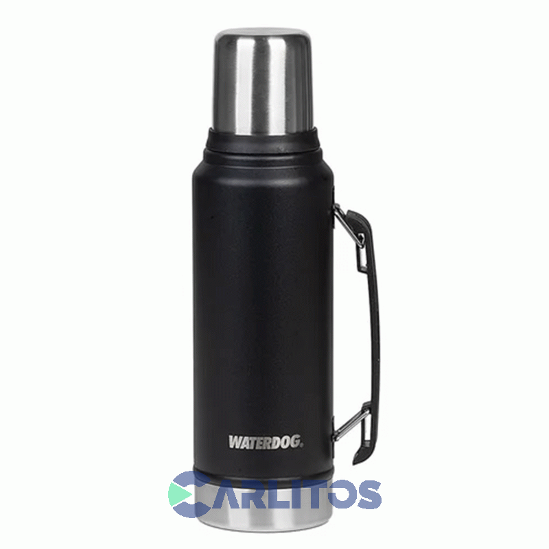 Termo De Mate Waterdog Con Manija 1 Litro Ombu Negro